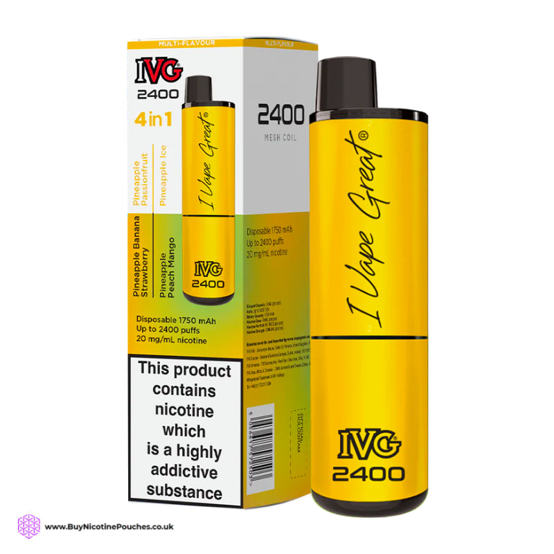Pineapple Edition 2400 Disposable Vape by IVG 20MG